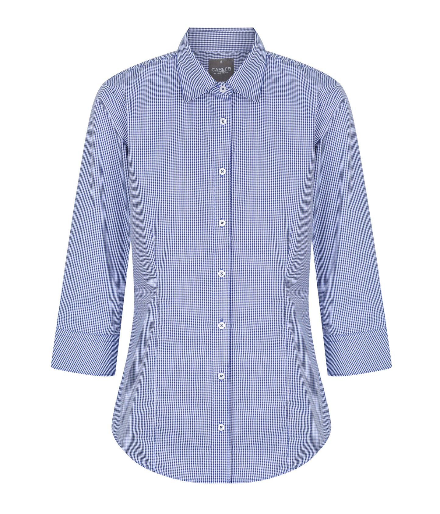 Westgarth Gingham 3/4 Sleeve Shirt - 1637WZ-Navy-20