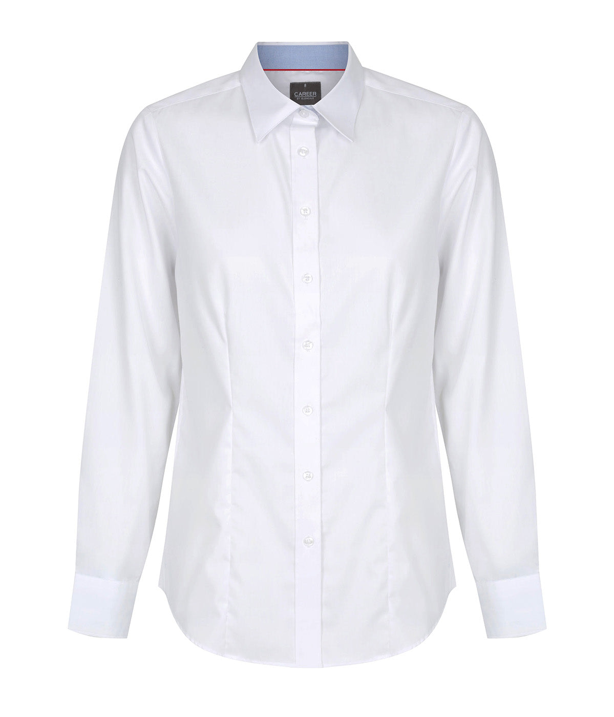 Bradford Womens Fine Oxford Long Sleeve Shirt - 1899WL-White-10