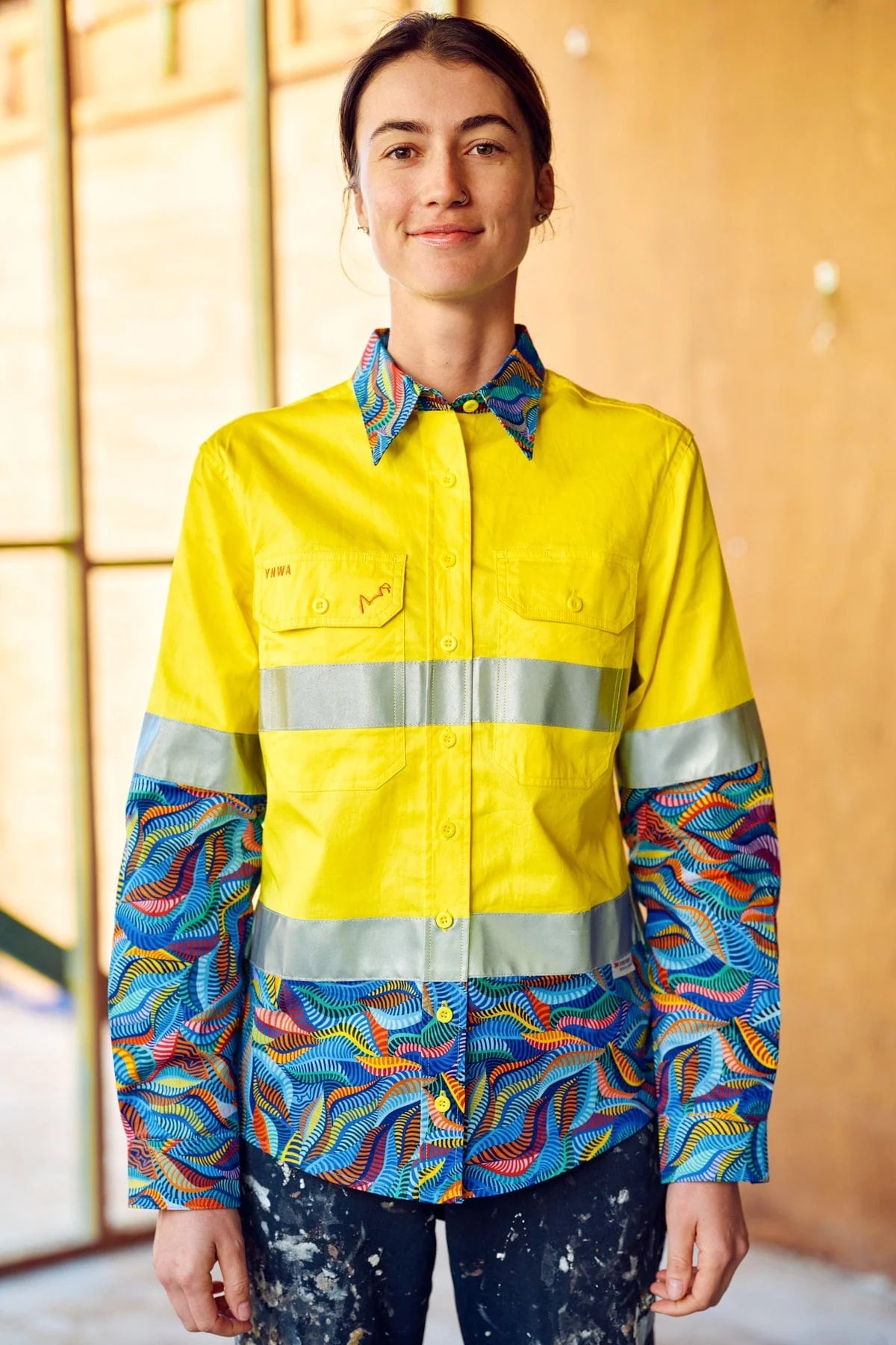 Women's Bonza Yellow Day/Night Hi Vis 2.0 Full Button Work Shirt - 21510-Yellow-16