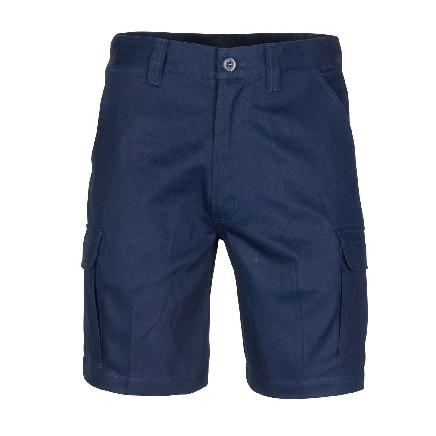 Middle Weight Cotton Double Slant Cargo Shorts with Shorter Leg Length - 3358-Navy-92