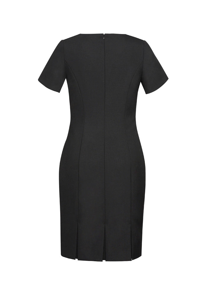 Women's Comfort Wool Stretch Short Sleeve Shift Dress - 34012-Black-8