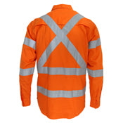HiVis 3 Way Vented "X" Back & Bio-Motion CSR R/Tape Shirt - 3545-Orange-3XL