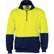 HiVis Two Tone 1/2 Zip Reflective Piping Sweat Shirt - 3928-Y/N-XL