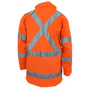 HiVis "X" Back Rain Jacket Bio-Motion CSR R/Tape - 3996-Orange-3XL