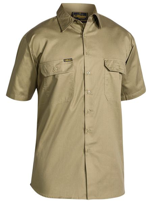 Cool L/W Drill Shirt - S/S - BS1893-Khaki-XL