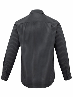 Mens Manhattan Long Sleeve Shirt - SH840-White/Black-XL