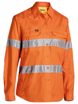 Womens 3M Taped Hi Vis X Airflow Ripstop Shirt - BL6416T-Orange-14