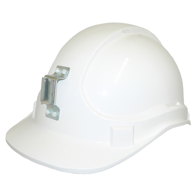Safety Helmet with ABS Unvented Metal Lamp Bracket - TA560M-White