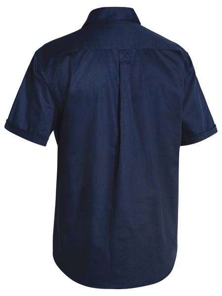 Closed Front Cotton Drill Shirt - BSC1433-Navy-5XL