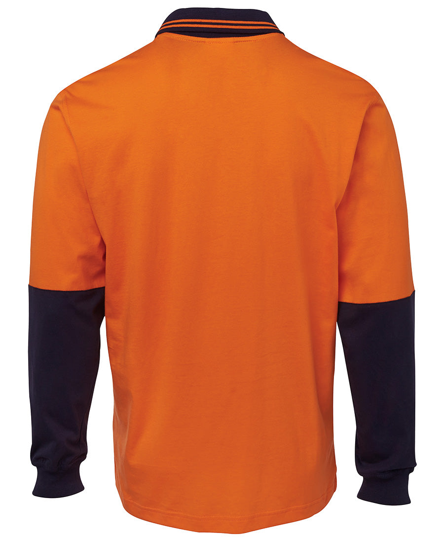 Hi Vis L/S Cotton Polo - 6CPHL-O/N-2XL