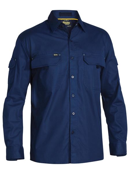Mens X Airflow Ripstop Work Shirt - BS6414-Navy-M