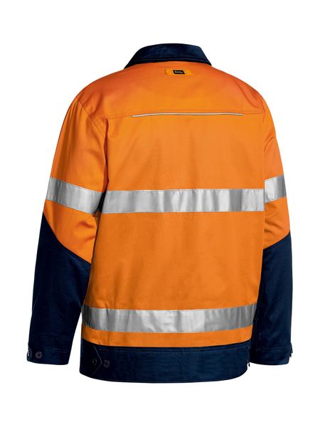 Taped Hi Vis Drill Jacket With Liquid Repellent Finish - BJ6917T-O/N-XS