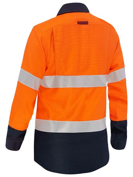 Apex 185 Women's Taped Hi Vis Fr Vented Shirt - BL8438T-O/N-10