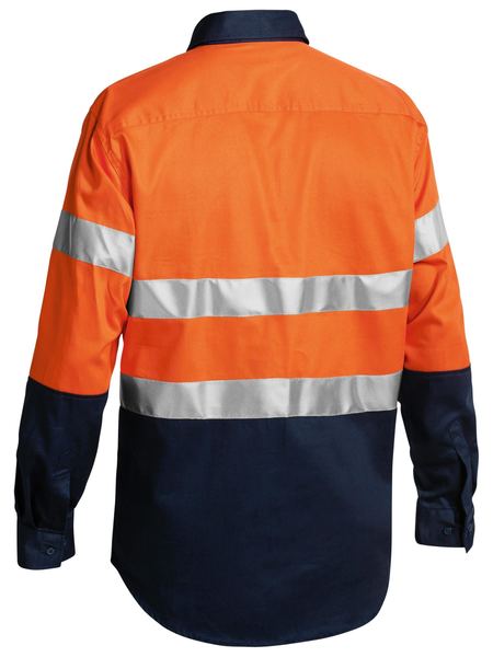 Taped Hi Vis Closed Front Drill Shirt - BTC6456-O/N-4XL