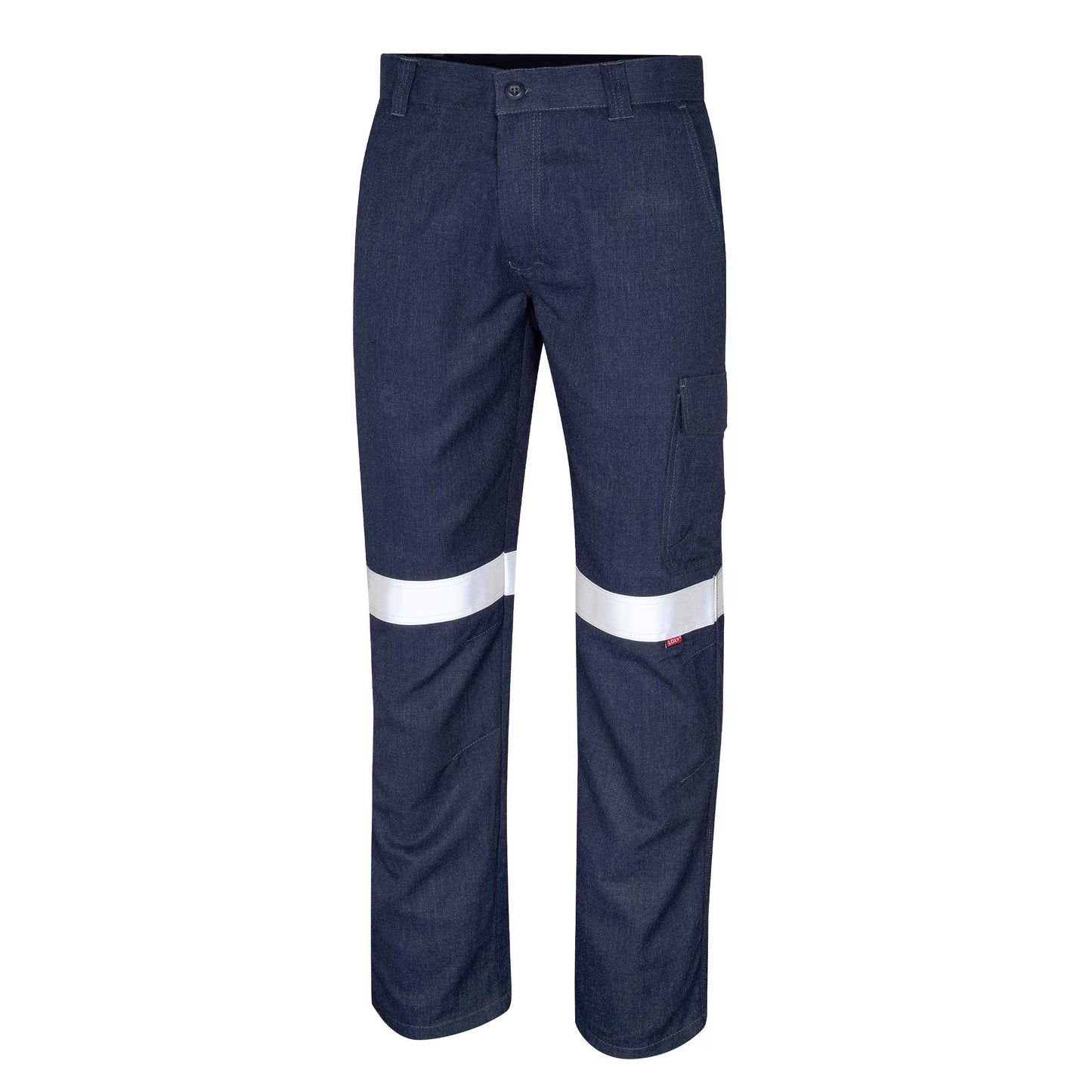 Regular Weight PPE2 FR Straight Cut Semi-Cargo Trousers With Loxy Reflective Tape - BW1550T-Navy-82R