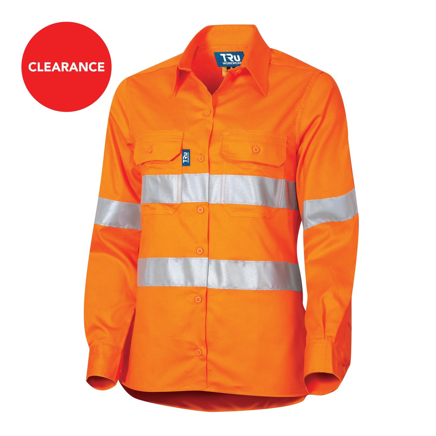 Lightweight Vented L/S Hi-Vis Drill Shirt With Reflective Tape - DSW1166T1-Orange-14
