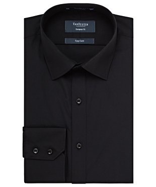 Euro Tailored Fit Shirt Poplin Easy Care - E101-Black-42.90