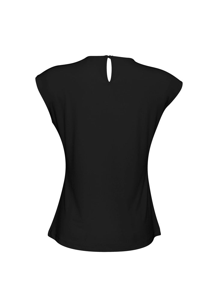 Ladies Mia Pleat Knit Top - K624LS-Black-26