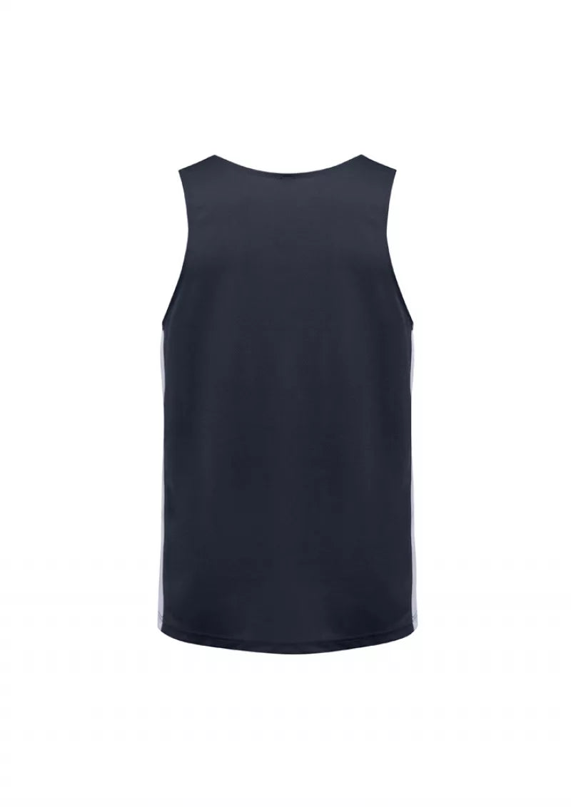 Mens BIZ COOL Splice Singlet - MV903-Navy/White-L