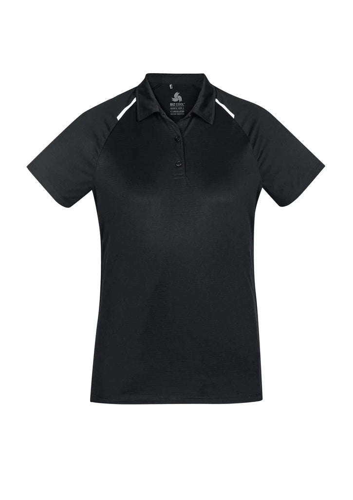 Women's Academy Short Sleeve Polo - P012LS-Black/White-14