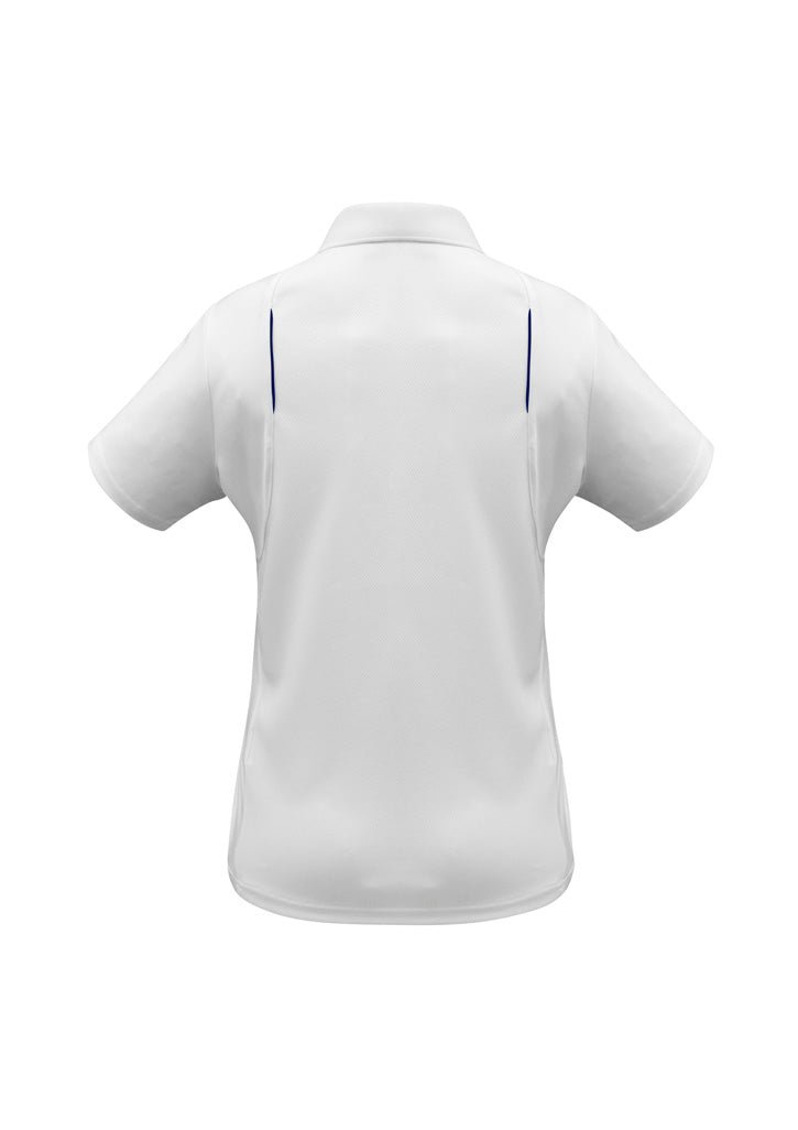 Women's United Short Sleeve Polo - P244LS-White/Navy-12