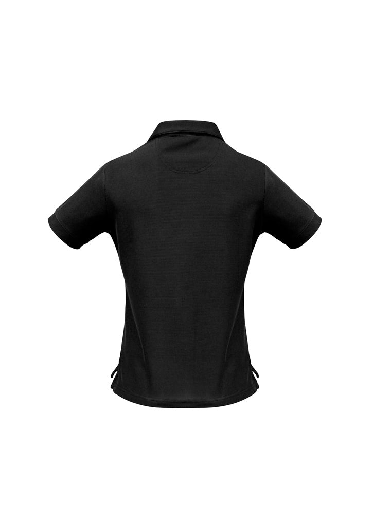 Women's Micro Waffle Short Sleeve Polo - P3325-Black-24