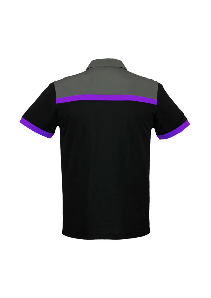 Men's Charger Short Sleeve Polo - P500MS-Black/Purple/Grey-XL