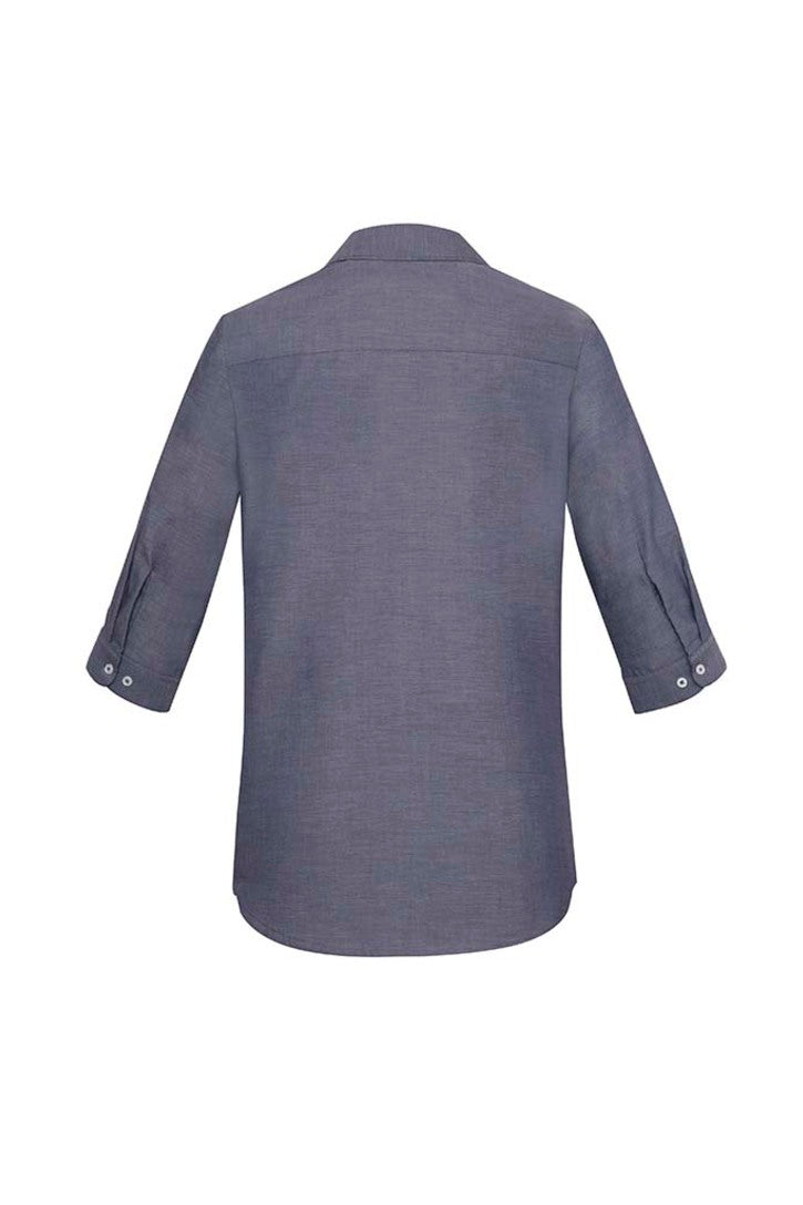 Women's Charlie 3/4 Sleeve Shirt - RS968LT-Navy Chambray-16