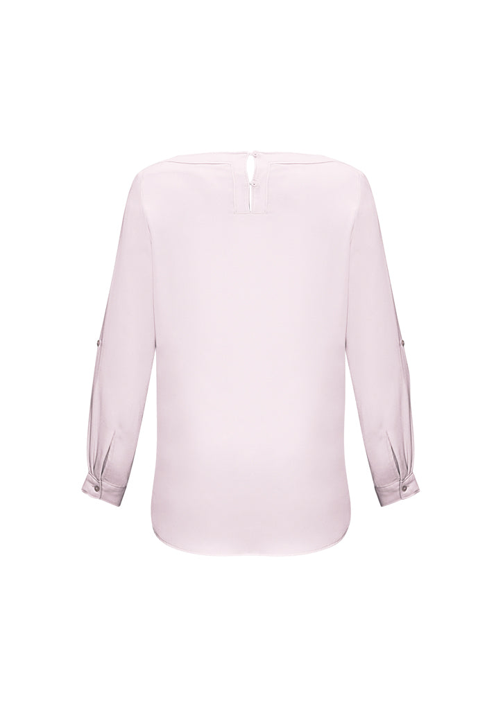 Madison Ladies Boatneck Blouse - S828LL-Blush Pink-8
