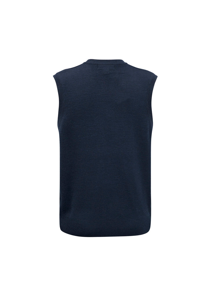 Men's Woolmix Knit Vest - WV6007-Navy-L