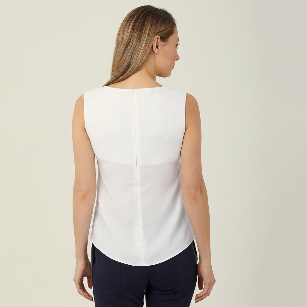 Ladies Sleeveless Layered Top - CAT9XC-White-10