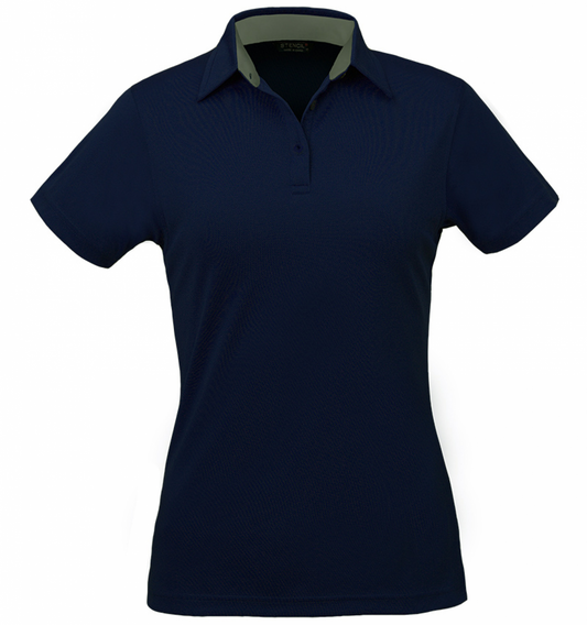 Kahve 1164 Ladies S/S Polos - 1164-Navy/Platinum-12