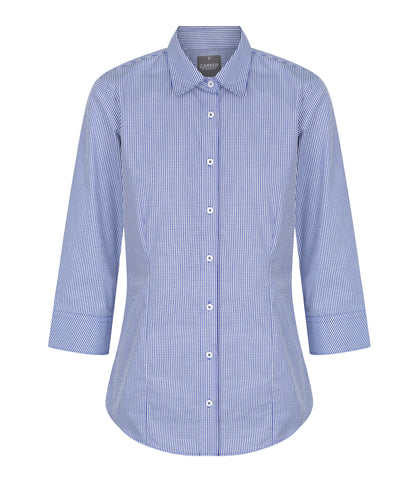 Westgarth Gingham 3/4 Sleeve Shirt - 1637WZ-Navy-10