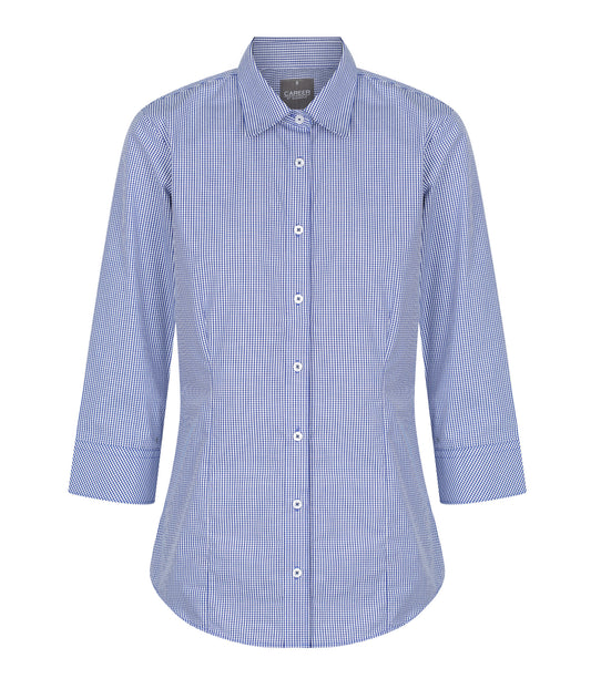 Westgarth Gingham 3/4 Sleeve Shirt - 1637WZ-Navy-18