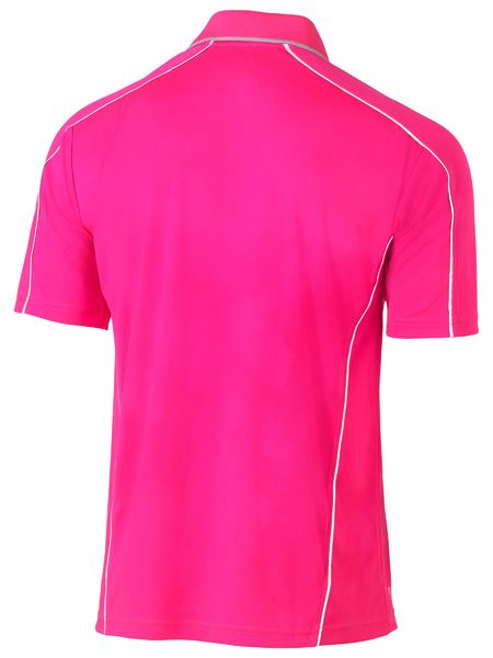 Cool Mesh Polo With Reflective Piping - BK1425-Pink-S