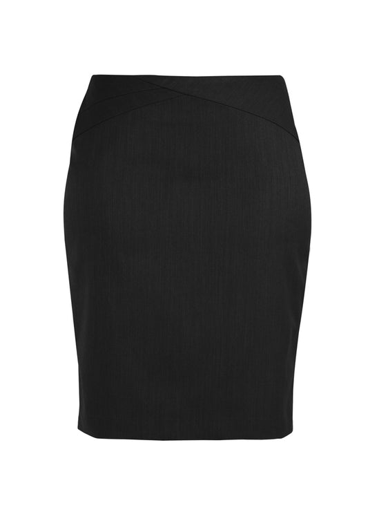 Comfort Wool Stretch Women's Chevron Band Skirt - 24014-Black-10