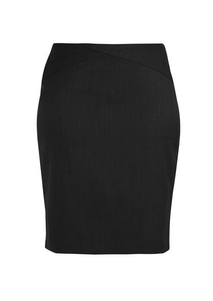 Comfort Wool Stretch Women's Chevron Band Skirt - 24014-Black-12