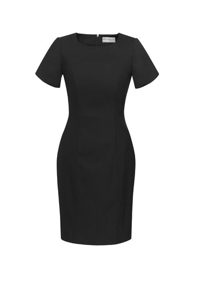 Women's Comfort Wool Stretch Short Sleeve Shift Dress - 34012-Black-8