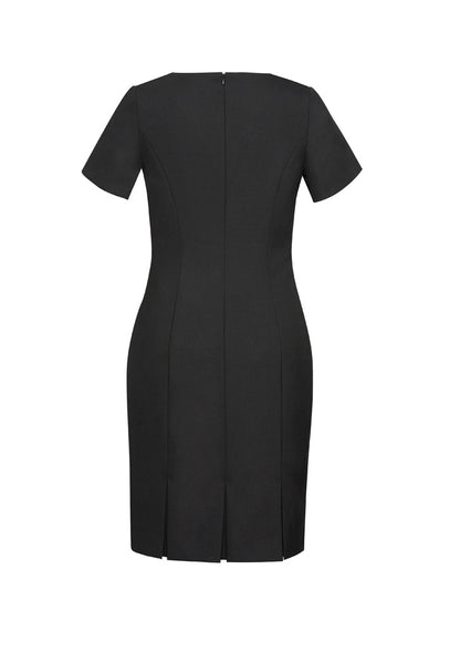Women's Comfort Wool Stretch Short Sleeve Shift Dress - 34012-Black-8