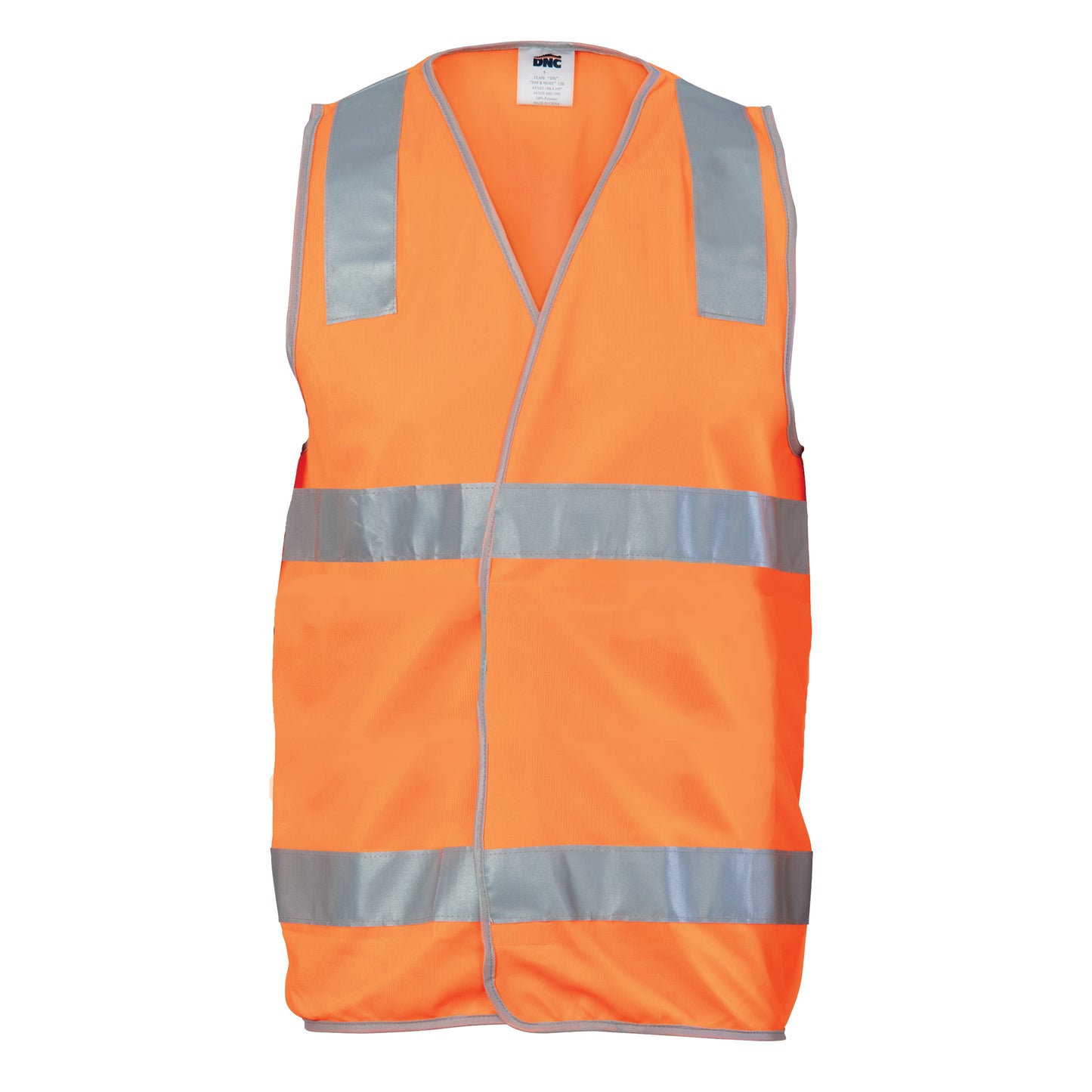 Day/Night Safety Vest with Hoop & Shoulder CSR R/Tape - 3503-Orange-2XL