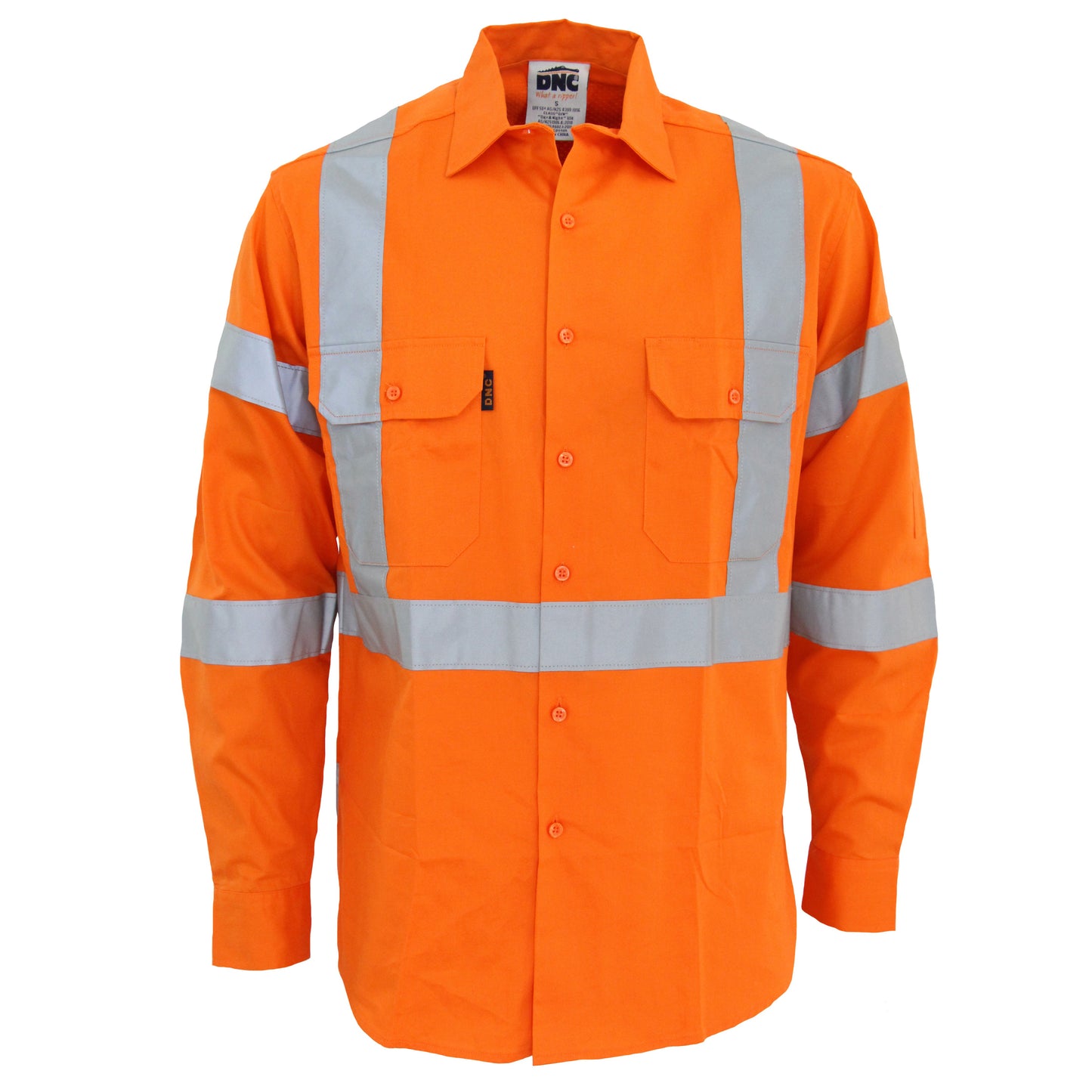 HiVis 3 Way Vented "X" Back & Bio-Motion CSR R/Tape Shirt - 3545-Orange-3XL