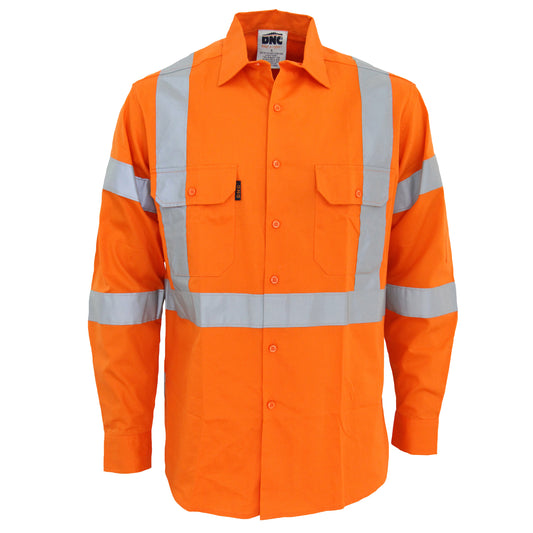 HiVis 3 Way Vented "X" Back & Bio-Motion CSR R/Tape Shirt - 3545-Orange-3XL