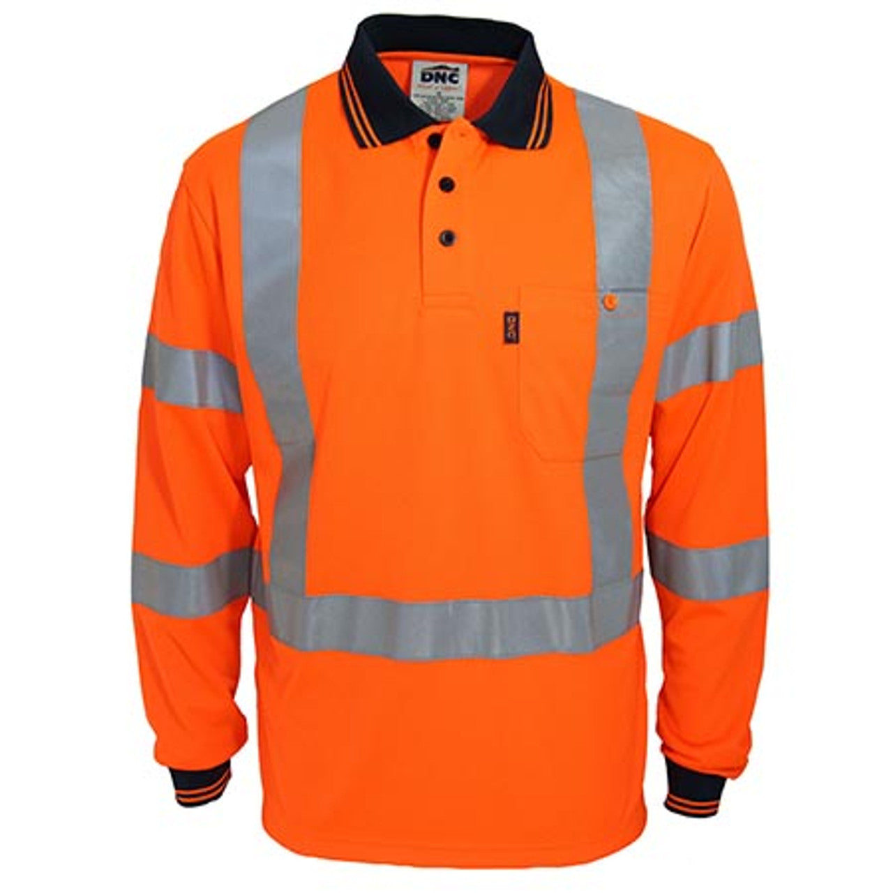 Hi-Vis X Back &amp; Bio-motion Taped Polo - 3710-Orange-2XL