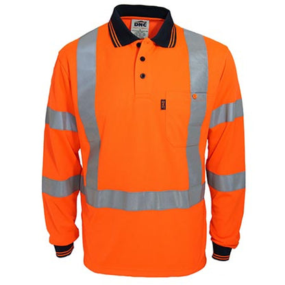 Hi-Vis X Back &amp; Bio-motion Taped Polo - 3710-Orange-2XL