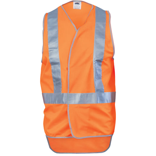 Day/Night "X" Back Safety Vests with Tail - 3802-Orange-2XL