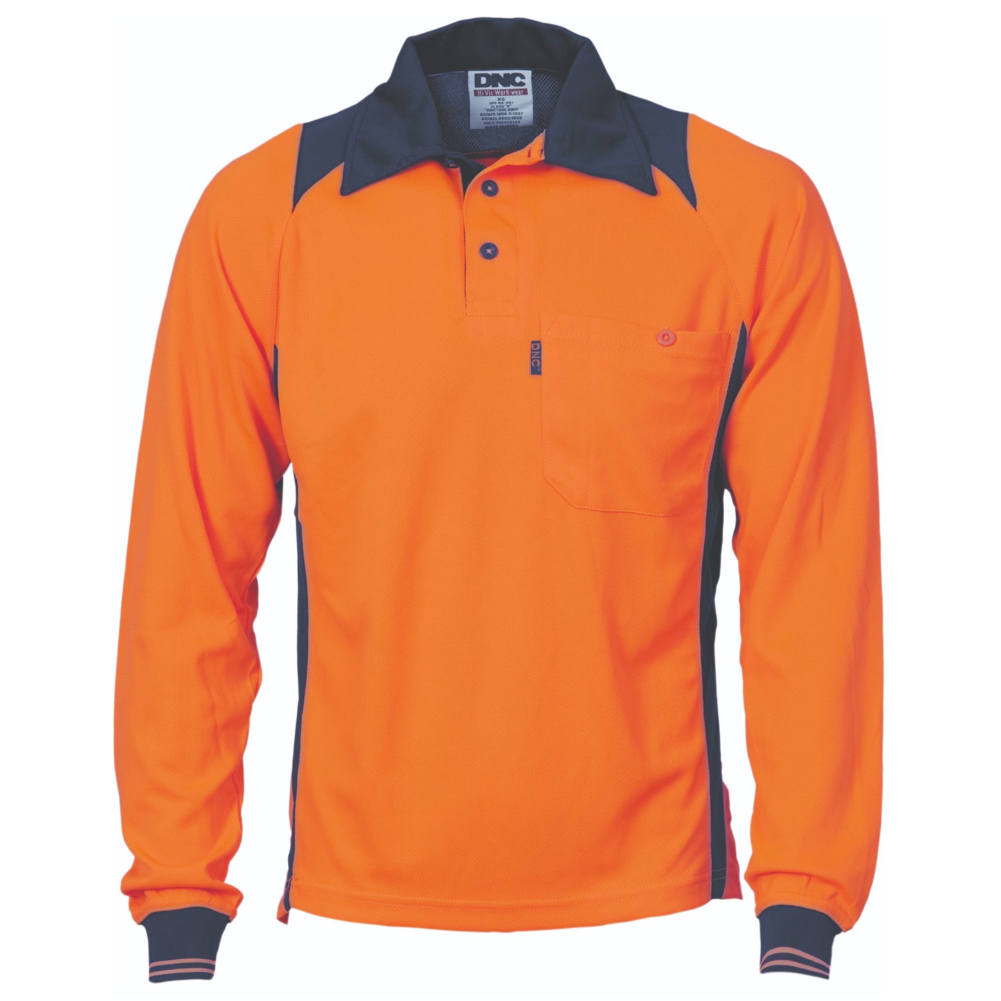 Cool-Breathe Action Polo Shirt - Long Sleeve - 3894-O/N-XL