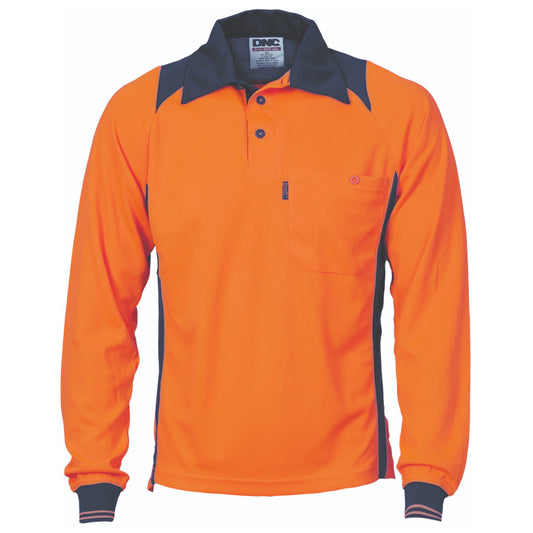 Cool-Breathe Action Polo Shirt - Long Sleeve - 3894-O/N-XL