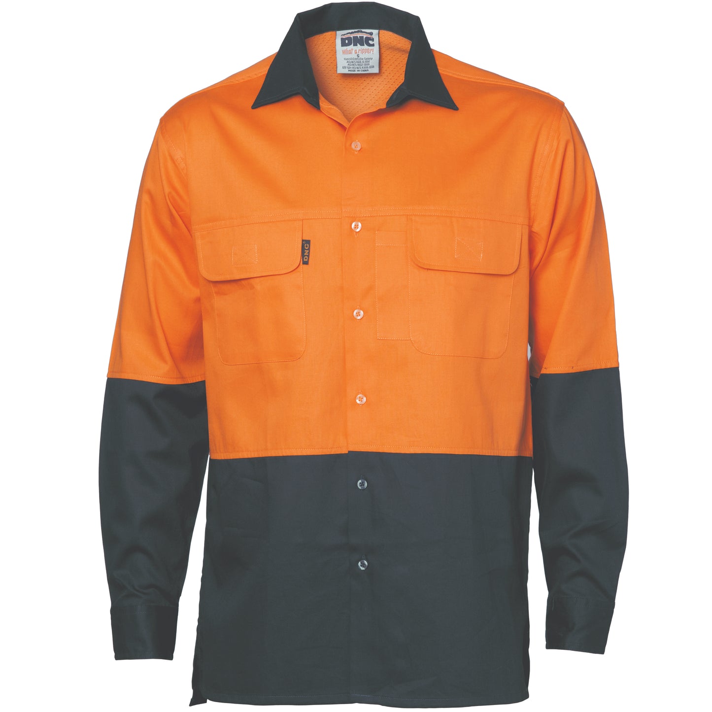 HiVis 3 Way Cool-Breeze Cotton Shirt - Long Sleeve - 3938-Y/N-XS
