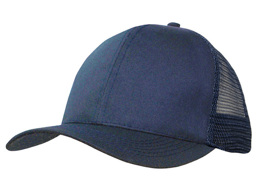 Recycled Breathable Poly Twill With Mesh Back Cap - 3982-Navy