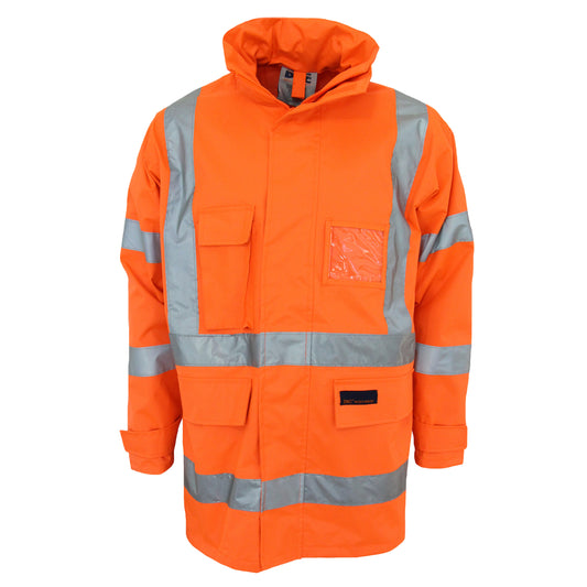 HiVis "X" Back Rain Jacket Bio-Motion CSR R/Tape - 3996-Orange-3XL